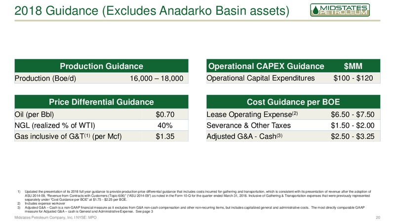 1Q 2018 Earnings Presentation – Midstates Petroleum – slide 18