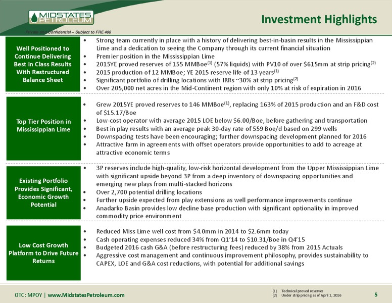 April 2016 Management Presentation – Midstates Petroleum – slide 3