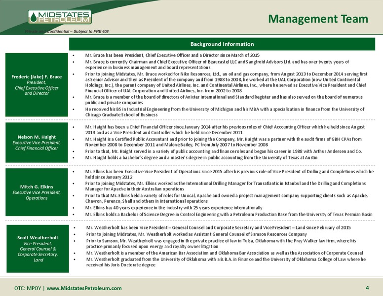 April 2016 Management Presentation – Midstates Petroleum – slide 3
