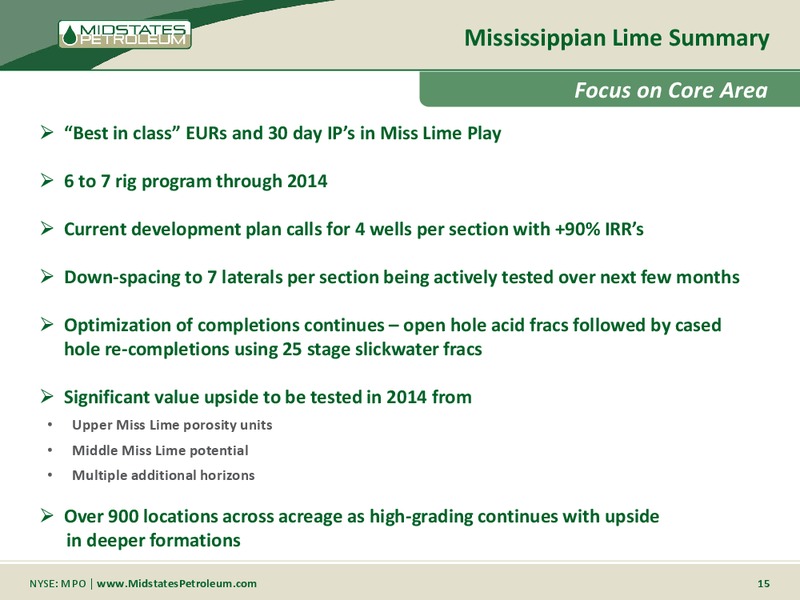 GHS 100 ENERGY CONFERENCE – Midstates Petroleum – slide 13