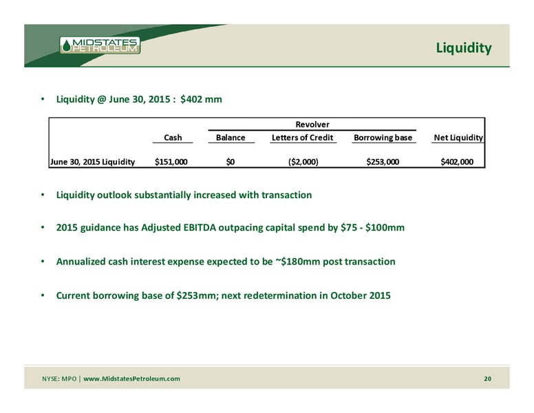 Q2 2015 Supplement Slides – Midstates Petroleum – slide 18