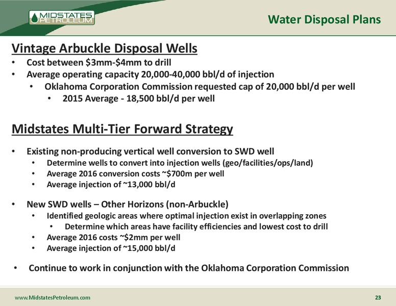 October 2016 Management Presentation – Midstates Petroleum – slide 22