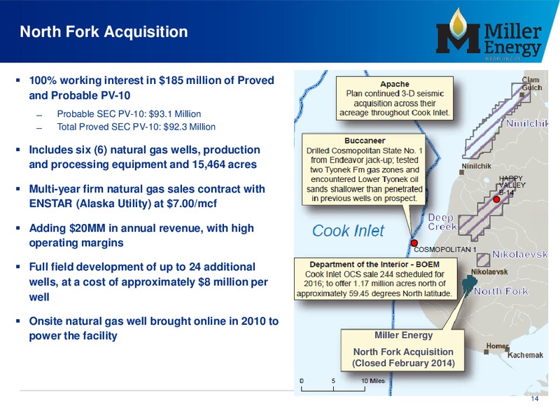 April 2014 Annual Shareholder Meeting – Miller Energy Resources, Inc. – slide 14