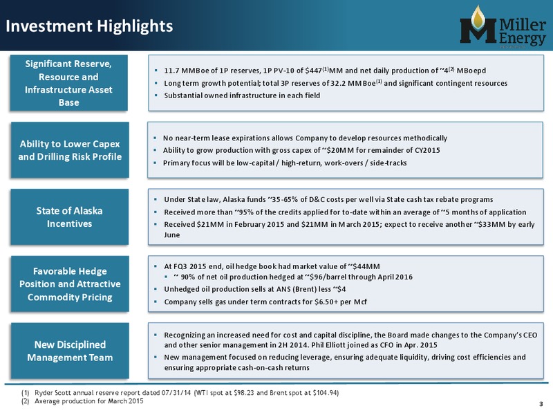 IPAA OGIS – Miller Energy Resources, Inc. – slide 2