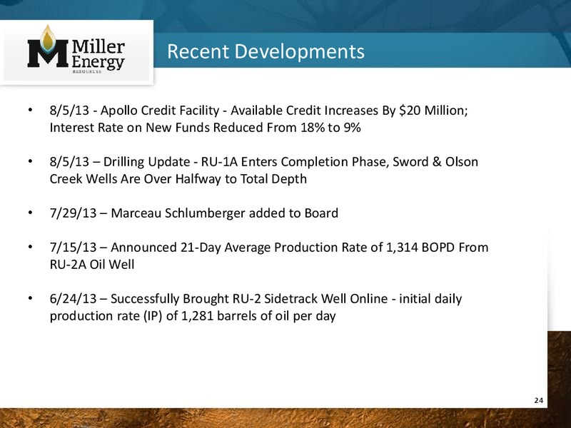 EnerComs Oil and Gas Conference – Miller Energy Resources, Inc. – slide 23