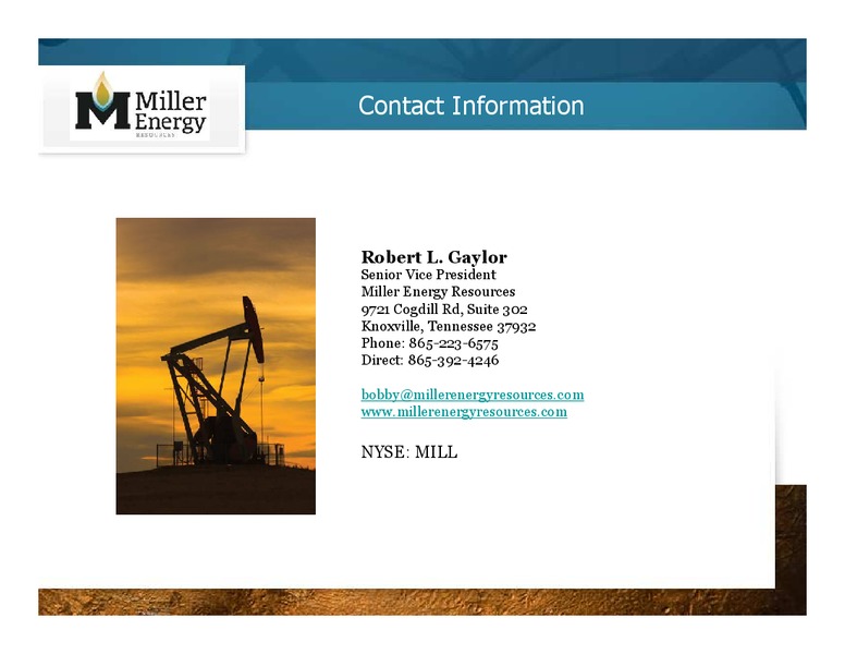 EnerComs The Oil and Gas Conference – Miller Energy Resources, Inc. – slide 18