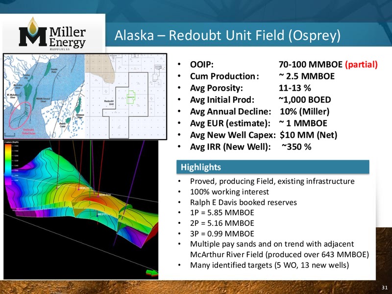IPAA OGIS – Miller Energy Resources, Inc. – slide 30