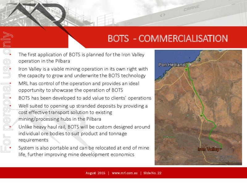 August 2015 Investor Presentation – Mineral Resources Ltd – slide 22