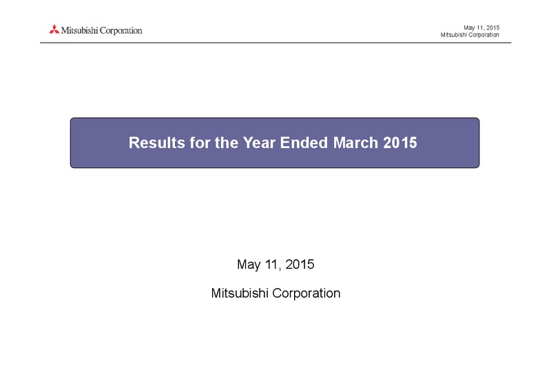 May 2015 Investor Presentation – Mitsubishi Corporation – slide 1