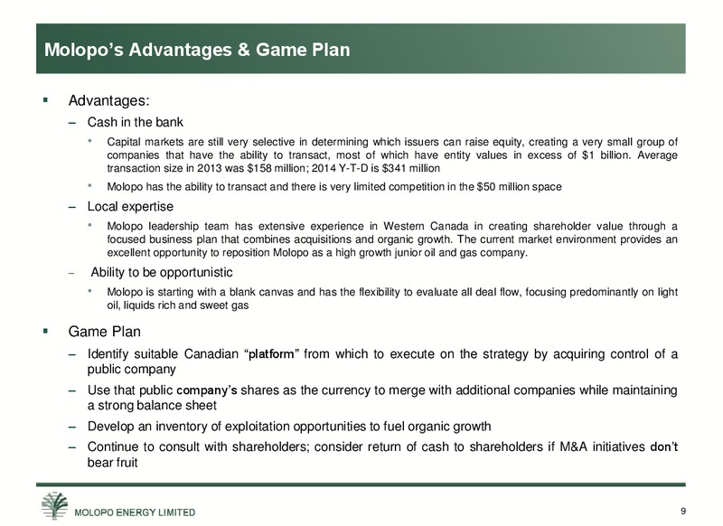 Corporate Presentation – Molopo Energy Limited – slide 9