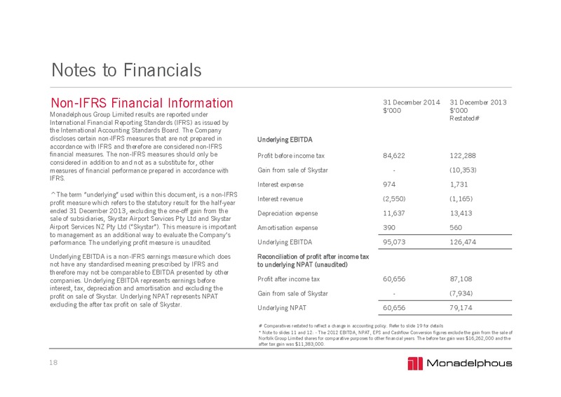 2015 Half Year Earnings Call – Monadelphous Group – slide 18