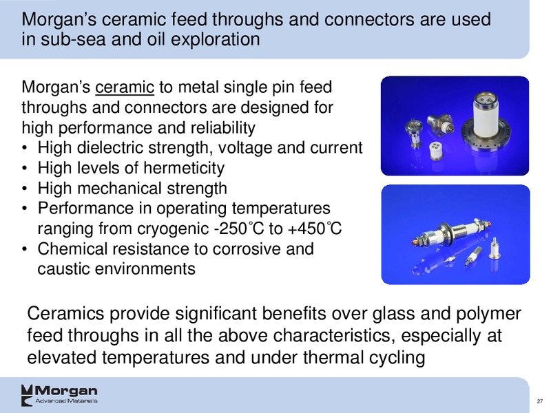 AUGUST 2014 THE OIL AND GAS CONFERENCE – Morgan Advanced Materials Plc – slide 27