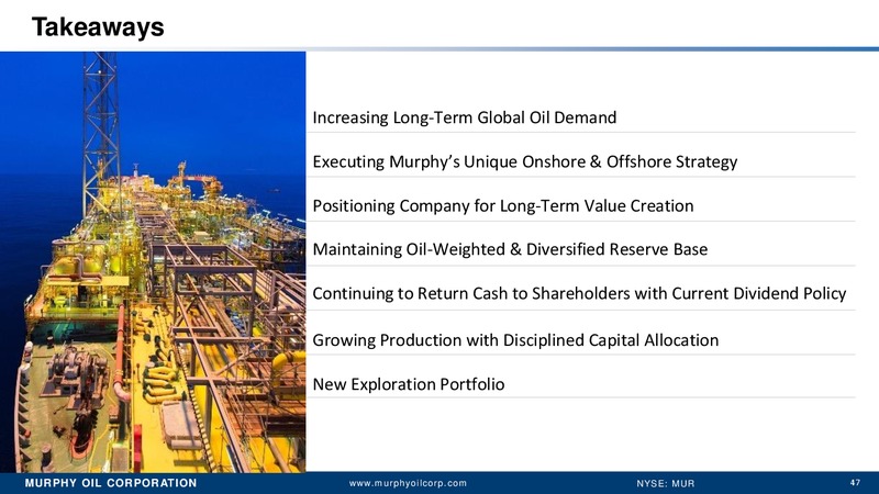 May 2018 Investor Update – Murphy Oil Corp – slide 46