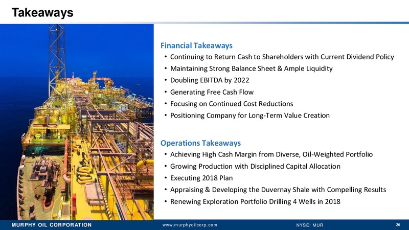 June 2018 Wells Fargo West Coast Energy Conference – Murphy Oil Corp – slide 25