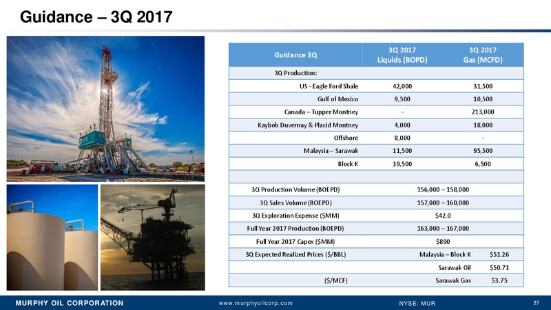 2Q 2017 Earnings Update – Murphy Oil Corp – slide 19