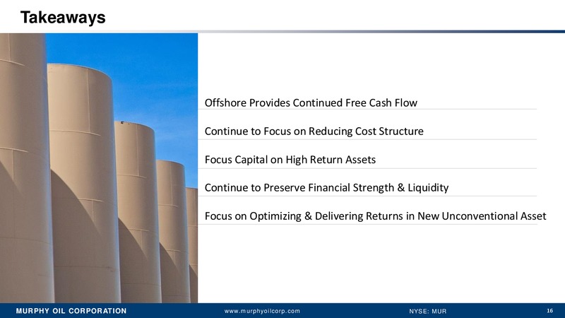 Q3 2016 Earnings Call Slides – Murphy Oil Corp – slide 15