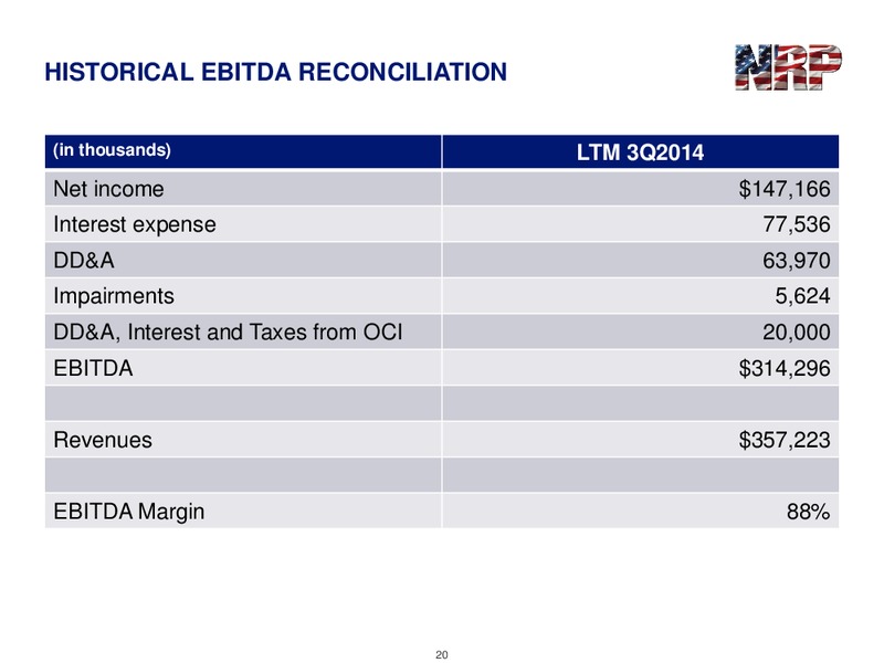 UBS SECURITIES MLP ONE ON ONE CONFERENCE – Natural Resource Partners L.P. – slide 17