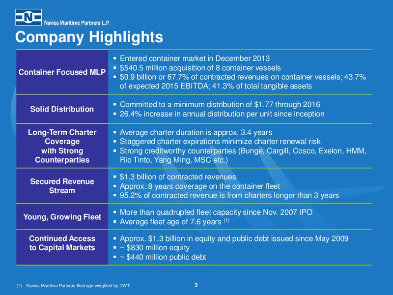 Fourth Quarter 2014 Earnings Presentation – Navios Maritime Partners Lp – slide 2