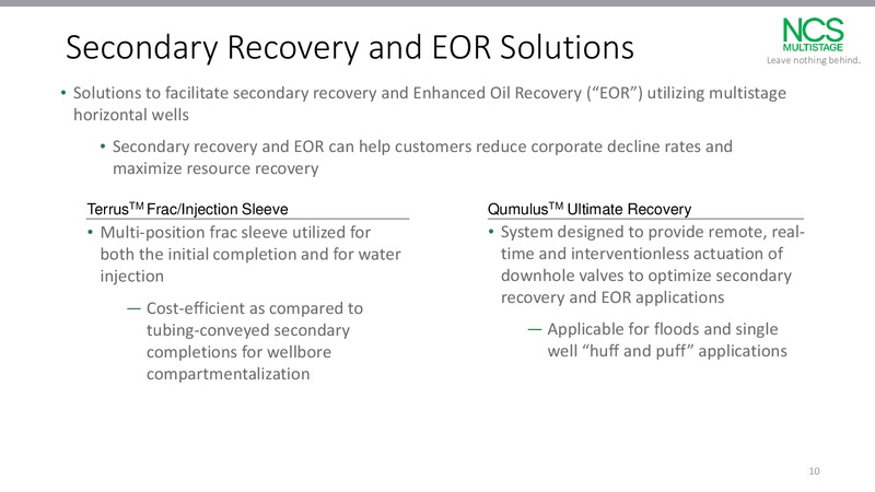 1Q 2019 Earnings Presentation – NCS Multistage – slide 9