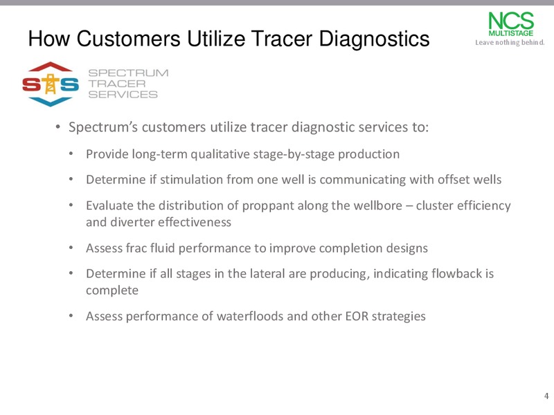 Acquisition of Spectrum Tracer Services – NCS Multistage – slide 3