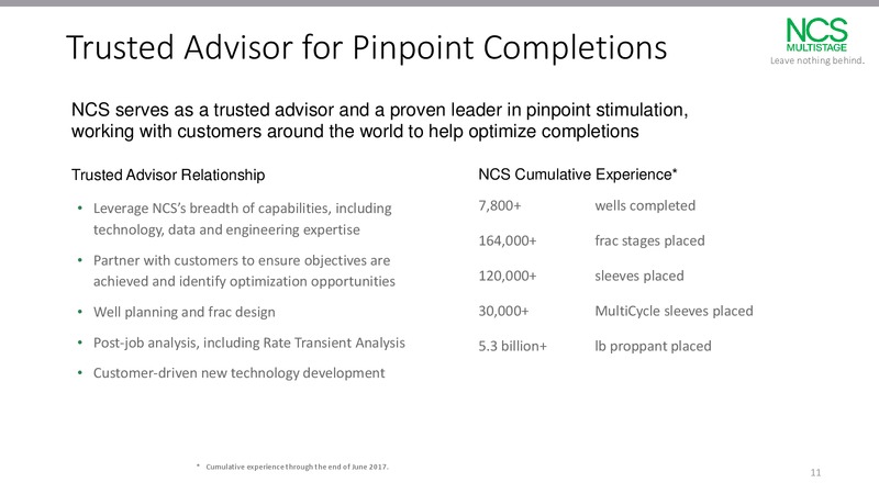 September 2017 Investor Presentation – NCS Multistage – slide 10
