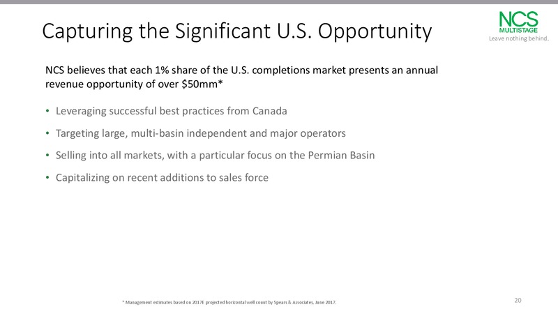 JP Morgan Energy Equity Conference – NCS Multistage Holdings, LLC – slide 18