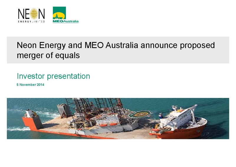 INVESTOR PRESENTATION – Neon Energy Ltd. – slide 1