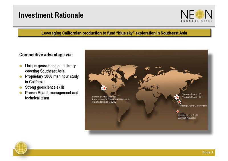INVESTOR PRESENTATION – Neon Energy Ltd. – slide 2