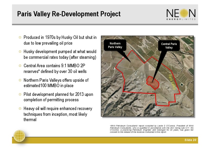 INVESTOR PRESENTATION – Neon Energy Ltd. – slide 19