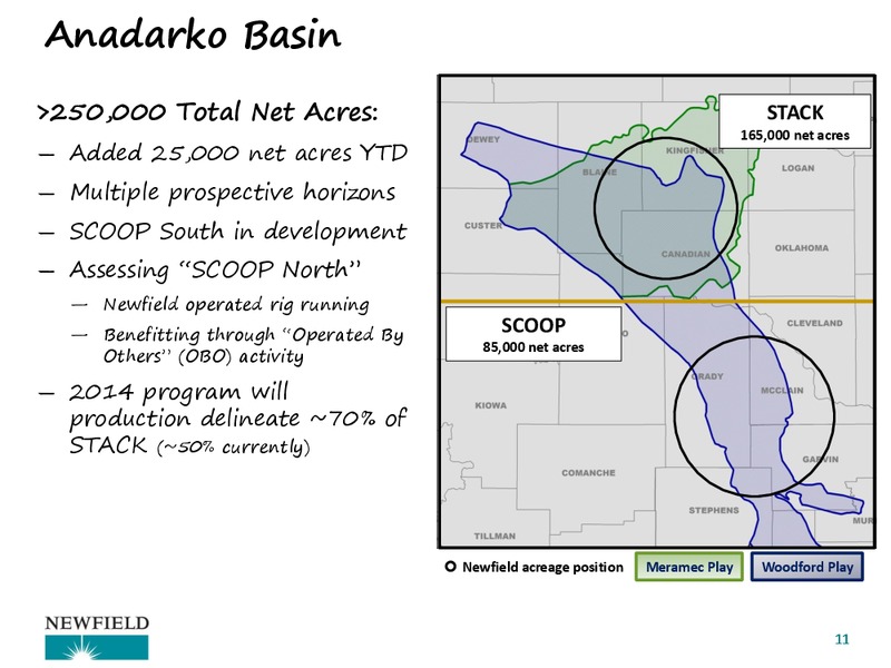 BARCLAYS 2014 CEO ENERGY POWER CONFERENCE – Newfield Exploration Co. – slide 11