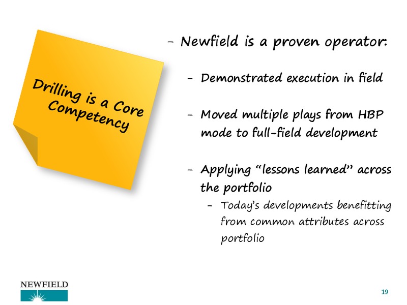 BARCLAYS 2014 CEO ENERGY POWER CONFERENCE – Newfield Exploration Co. – slide 19