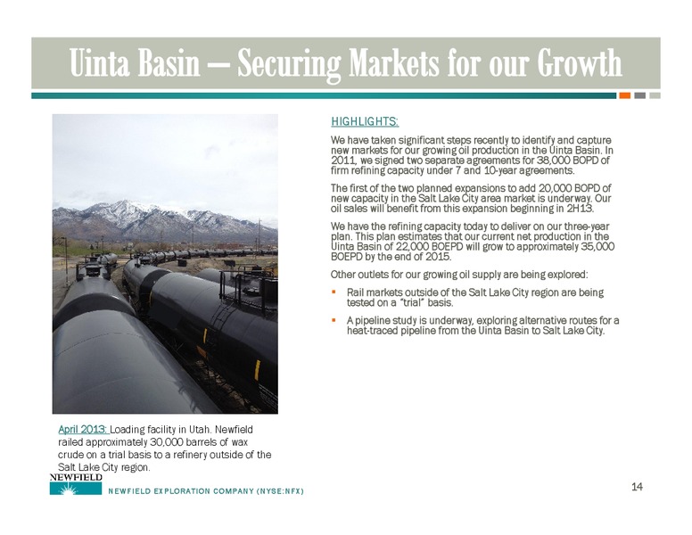 UBS GLOBAL OIL AND GAS CONFERENCE – Newfield Exploration Co. – slide 14
