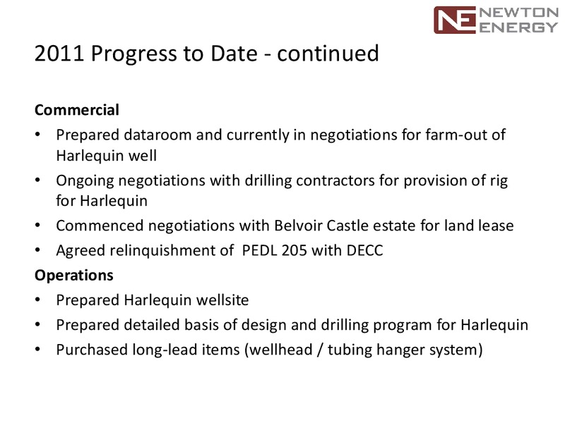 AGM Managerment Presentation – Newton Energy Corporation – slide 7
