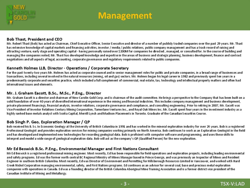 Lander Gold Project – New Carolin Gold Corp. – slide 2