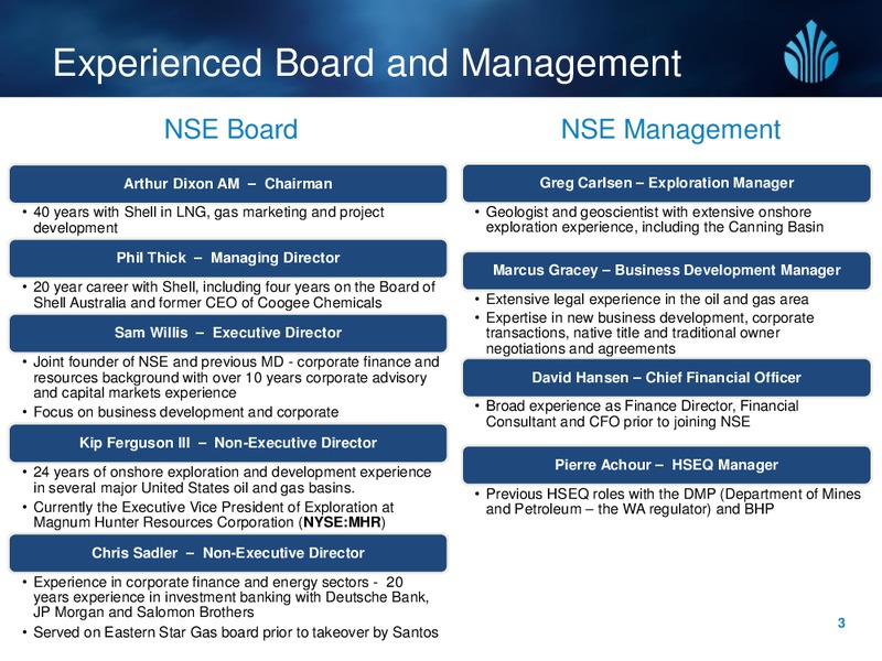 Investor Update Presentation – New Standard Energy – slide 3