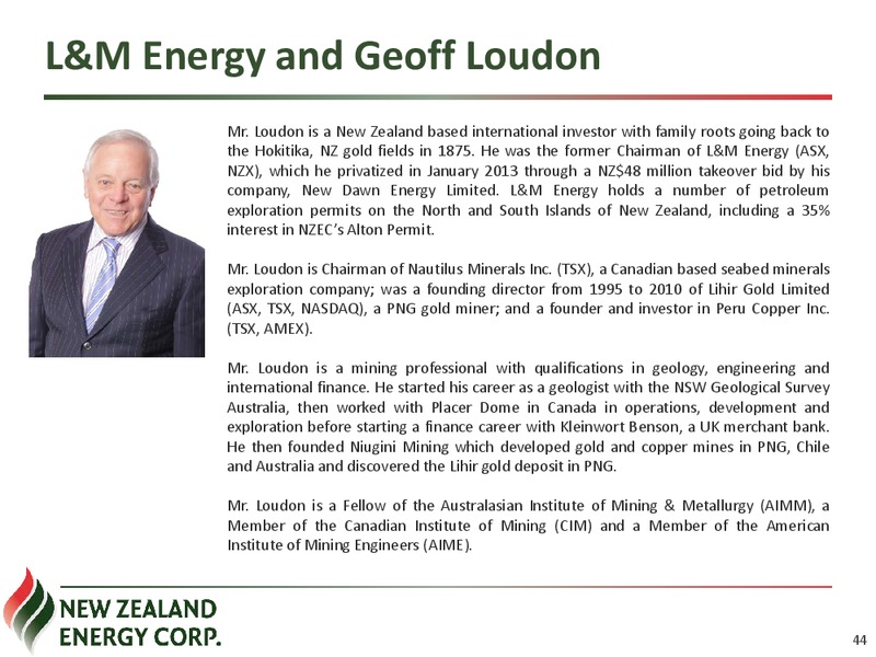 Corporate Presentation – New Zealand Energy Corporation – slide 43