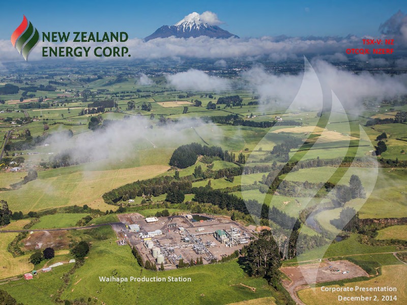 corporate presentation – New Zealand Energy Corporation – slide 1