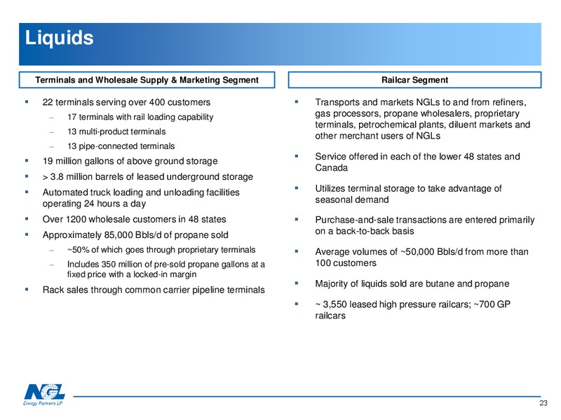 RBC CAPITAL PARTNERS MLP CONFERENCE – NGL Energy Partners Lp – slide 22
