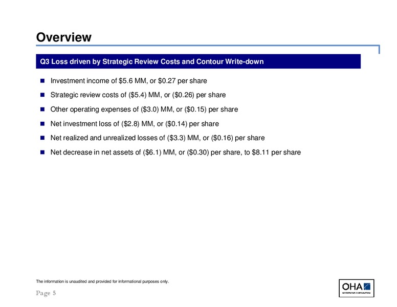 OHA Investment Corporation Third Quarter 2014 Earnings Results – Ngp Energy Capital Management Llc – slide 5