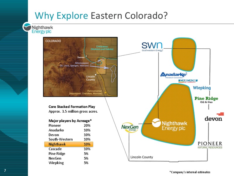 CORPORATE PRESENTATION – Nighthawk Energy Plc – slide 7