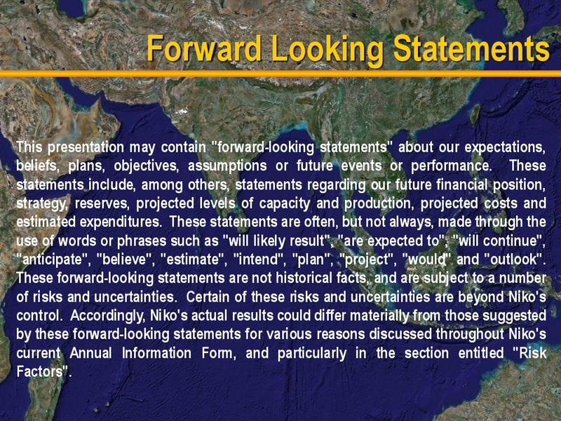 2011 CAPP OGIS – Niko Resources Ltd. – slide 2