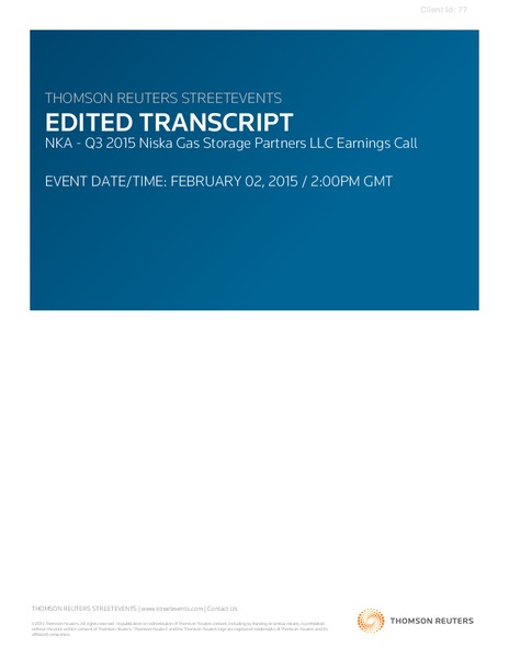 EDITED TRANSCRIPT – Niska Gas Storage Partners Llc – slide 1