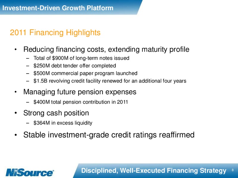 2011 EARNINGS SUPPLEMENTAL SLIDES – Nisource Inc. – slide 7