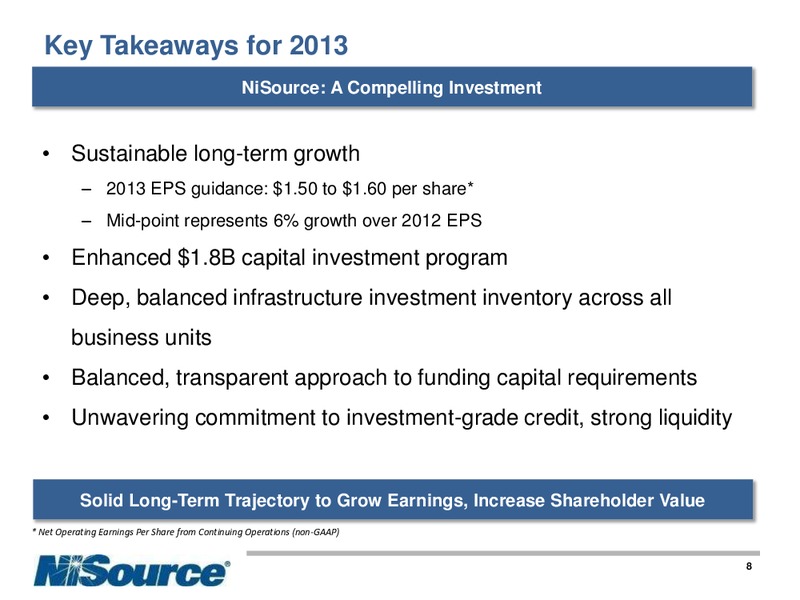 Supplemental Slides 2012 Earnings – Nisource Inc. – slide 7