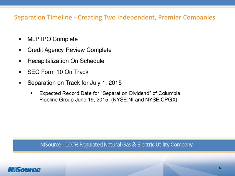 MAY 2015 INVESTOR PRESENTATION – Nisource Inc. – slide 4