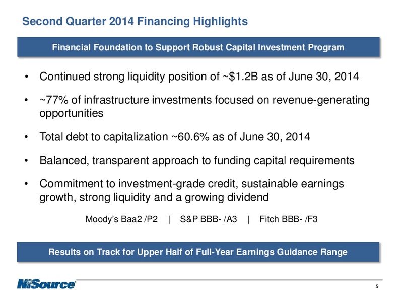 Q2 2014 EARNINGS CALL – Nisource Inc. – slide 4
