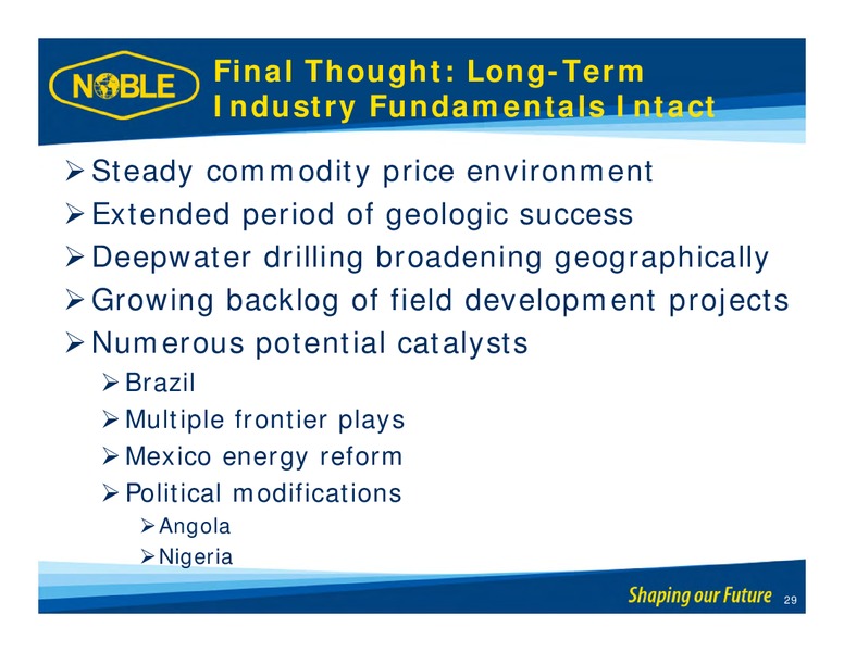 CITI 2014 GLOBAL ENERGY AND UTILITES CONFERENCE – Noble Corporation plc – slide 28