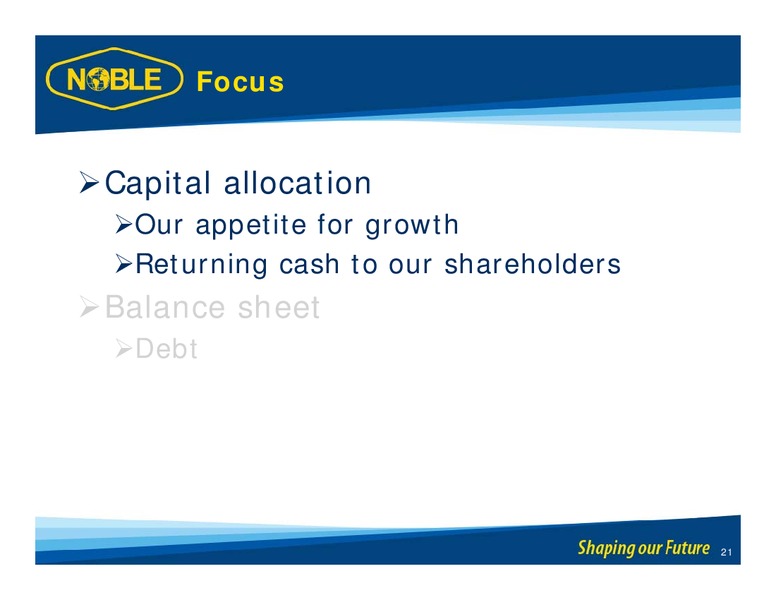 GHS 100 ENERGY CONFERENCE – Noble Corporation plc – slide 20