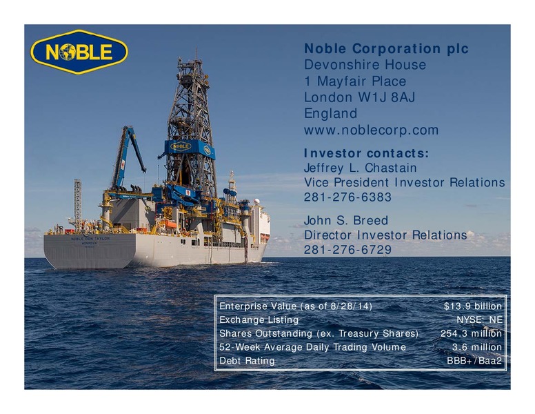 LUNCH WITH MANAGEMENT – Noble Corporation plc – slide 48