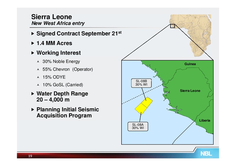 EXPLORATION – Noble Energy, Inc. – slide 19